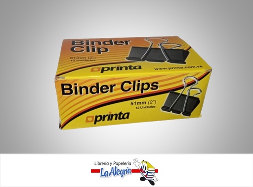 [736211595034] BINDER CLIPS 51MM MARCA PRINTA   