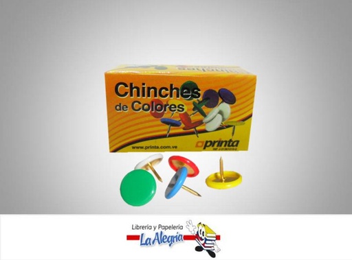 [736211595737] CHINCHE METALICO 10MM COLORES CAJA 100 UND MARCA PRINTA