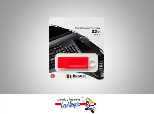 [740617322927] PENDRIVE USB 32GB 3.2 ROJO MARCA KINGSTON   