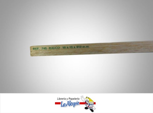 [745] MADERA BALSA CUADRADA 15X15X910 MM MARCA COBALSA   
