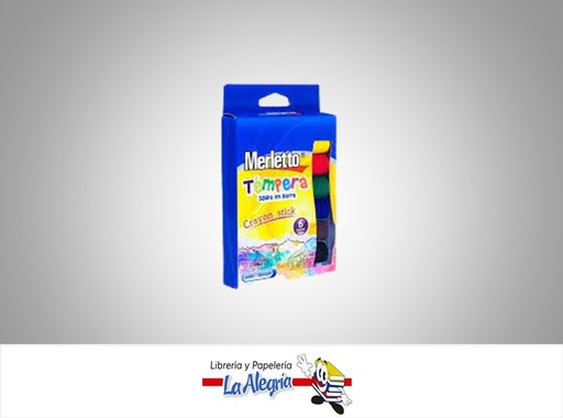 [7450009180426] TEMPERA SOLIDA EN BARRA SET DE 6 COLORES MARCA MERLETTO   