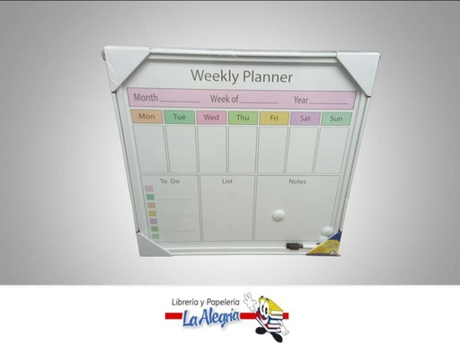 [7450112683920] PIZARRA ACRILICO PLANIFICADOR SEMANAL 49X49CM MARCA MERLETTO