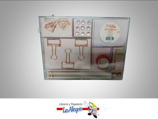 [7450112686150] SET DE OFICINA LUJO REGALO 7808512996; 7PZA ROSA MARCA MERLETTO