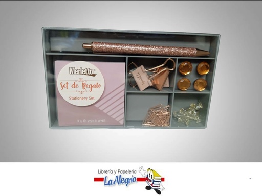 [7450112686327] SET DE OFICINA LUJO 7808513013 6 PZA ROS MARCA MERLETTO   