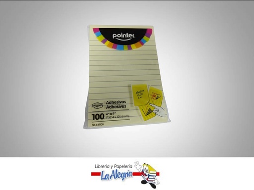 [7453010001971] NOTAS AUTOADHESIVA RAYADAS 15.2X10.16CM MARCA POINTER   