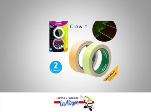[7453010053468] CINTA ADHESIVA 15MM X 3M FLOURECENTE 2UN MARCA POINTER   