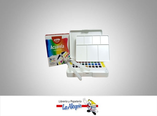 [7453010074579] ACUARELA EN PASTILLA 36 COLORES WC210036 MARCA POINTER