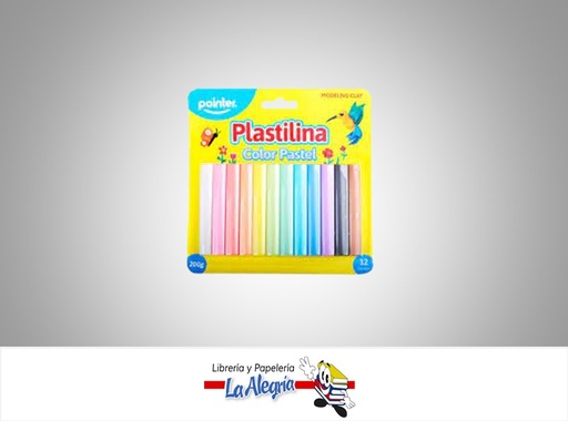 [7453010075385] PLASTILINA PST12200PA PASTEL 200 GR 12 COLORES MARCA POINTER