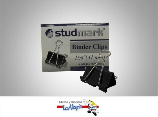 [7453015101690] BINDER CLIPS 1-5/8'' 41MM CAJA 12UND MARCA STUDMARK