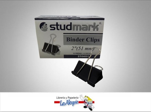 [7453015101737] BINDER CLIP 2'' 51MM 12 UND MARCA STUDMARK   