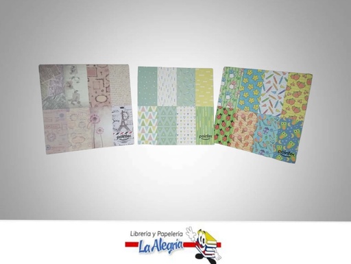 [7453038403467] BLOCK DE PAPEL DECORATIVO 15X15CM ESTAMP MARCA POINTER   