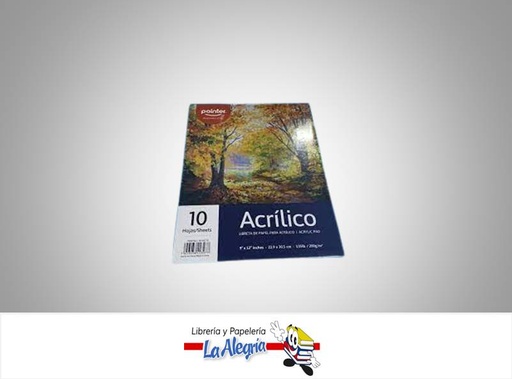 [7453038423977] LIBRETA PAPEL PARA ACRILICO 9X 12 10 HO MARCA POINTER   