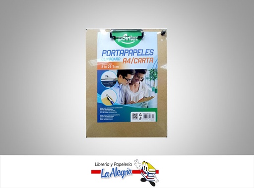 [7453038426800] TABLA DE CHEQUEO MADERA CON SOPORTE PARA BOLIGRAFO CARTA MARCA POINTER