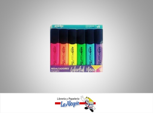 [7453038436915] RESALTADORES COLORFULL NEON HL220 SET 6 UND MARCA POINTER