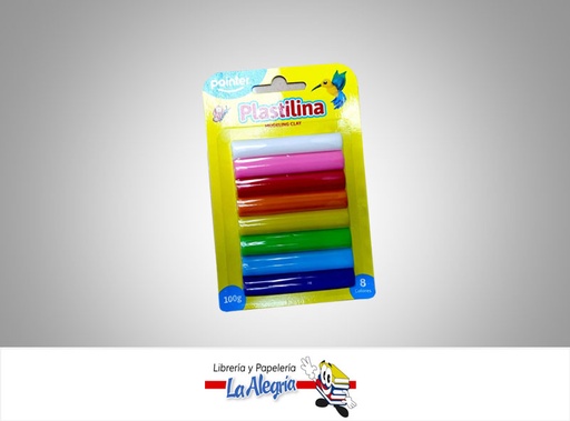 [7453038441148] PLASTILINA PST8100 100 GR 8 COLORES MARCA POINTER