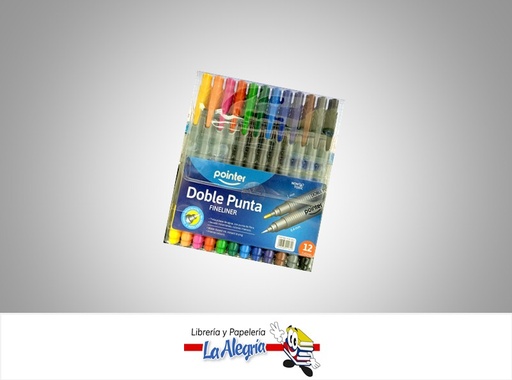 [7453038451642] MARCADOR DOBLE PUNTA 0.4/1.00 MM FLM-1812; 12 COLORES MARCA POINTER