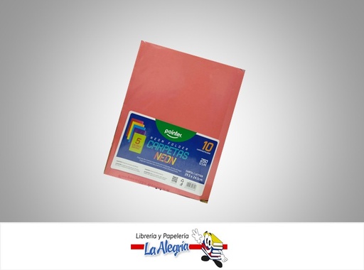 [7450210001244] CARPETA MANILA CARTA PAQ 10PZ 5 COLOR MARCA POINTER
