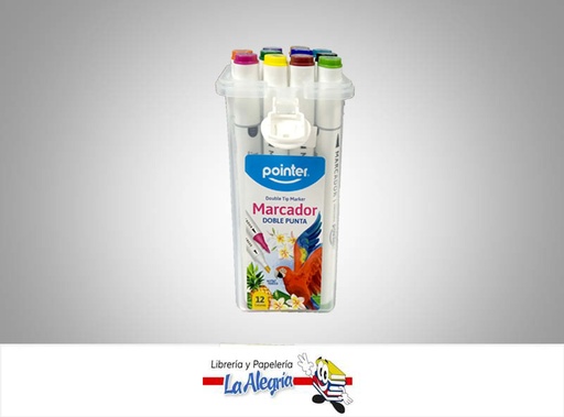 [7453038474764] MARCADOR PERMANENTE DOBLE PUNTA WC191812 12 UND MARCA POINTER