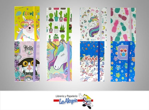 [7453038477437] LIBRETA NOTA EMPAST 9X14CM ESTAMPADO UND MARCA POINTER   