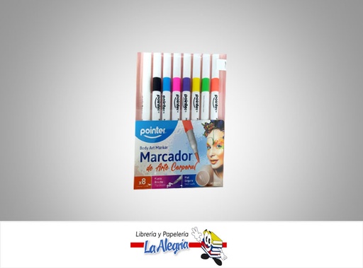 [7453038494496] MARCADOR ARTE CORPORAL 8 COLORES FP211 MARCA POINTER