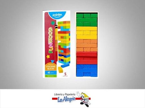 [7453038497022] JENGA MADERA 24X8CM 48 PIEZAS MARCA POINTER   