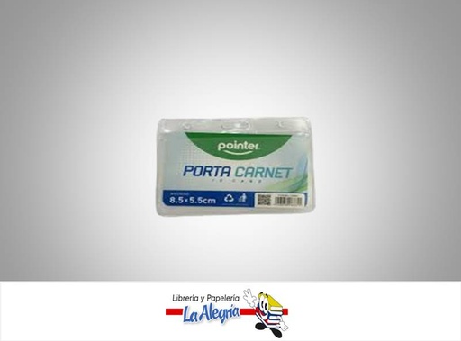 [7453078507460] PORTA CARNET HORIZONTAL FUNDA TRANSPARENTE CD661; 8.5X5.5CM MARCA POINTER