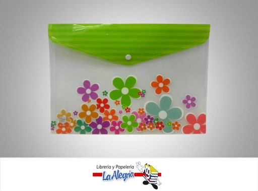 [7453078535999] CARPETA PLASTICA CON BROCHE FLORES CARTA MARCA POINTER