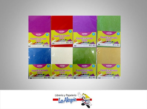 [7453078548890] PAPEL ESCARCHADO LASER 10LAMI 8COL PM810 MARCA POINTER   