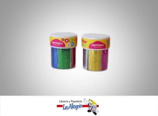 [7453086105979] ESCARCHA NEON 80 GR 6 COLORES MARCA  BAMBARY