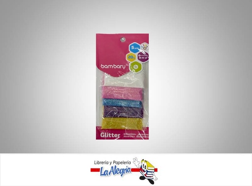 [7453086105993] ESCARCHA METAL PAQ 5 COLORES UND MARCA  BAMBARY