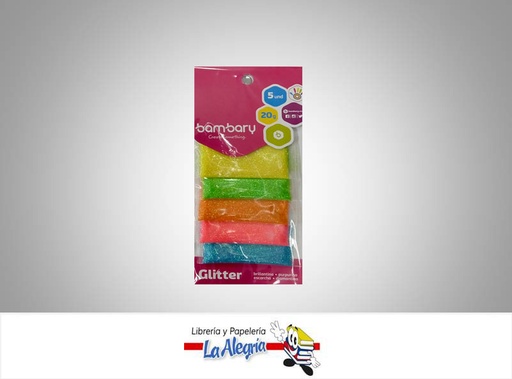 [7453086106006] ESCARCHA NEON 20 G PAQ 5 UND MARCA  BAMBARY