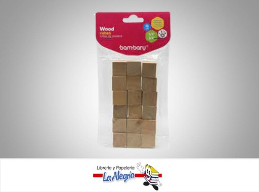 [7453086108765] CUBOS DE MADERA NATURAL PAQUETE 18 UND 3 MARCA BAMBARY   