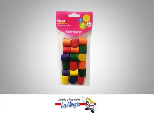 [7453086108833] CILINDROS MADERA MULTICOLOR 18 UND 3/4 MARCA BAMBARY   