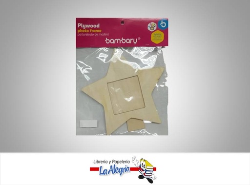 [7453086113837] PORTA RETRATO MADERA ESTRELLA 324-2010/004 MARCA BAMBARY