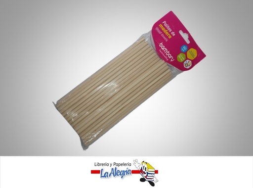 [7453086114810] PALITO MADERA 150X0.5MM NATURAL PAQ 60 UND MARCA BAMBARY