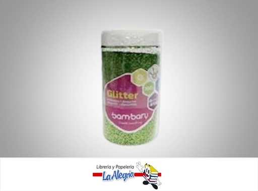 [7453086115749] ESCARCHA METALIZADA 100 GR VERDE KIWI  MARCA BAMBARY   