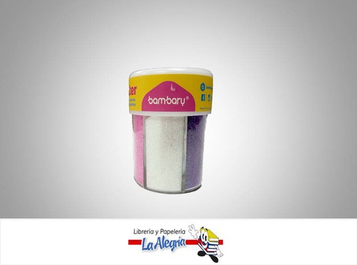 [7453086115831] ESCARCHA PASTEL 80 GR 6 COLORES MARCA BAMBARY