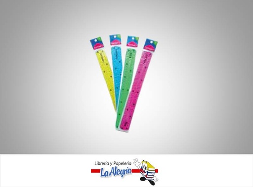 [7453086116845] REGLA FLEXIBLE 30 CM COLOR SURTIDO MARCA BAMBARY   