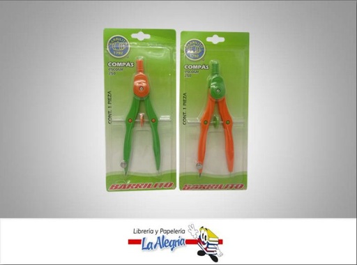 [7501214927358] COMPAS ESCOLAR 250 NARAJA/VERDE UND MARCA BARRILITO   