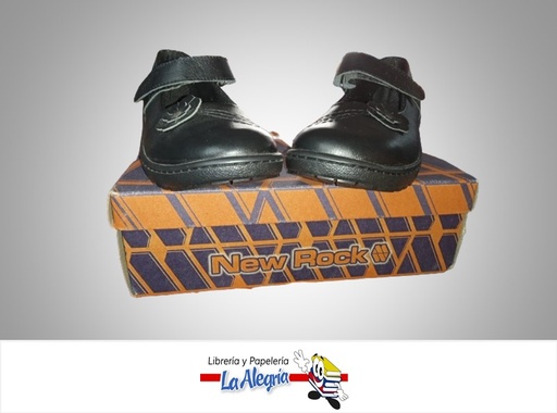 [758T28] ZAPATO CASUAL ESCOLAR TALLA 28 HEBILLA NEGRO MARCA NEW ROCK