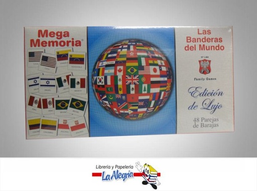 [7590001322025] JUEGO D/MEMORIA BANDERAS DEL MUNDO MARCA FAMILY GAMES   