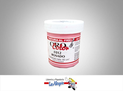 [7590015000438] PINTURA AL FRIO 60CC F012 ROSADO MARCA ORO COLOR   