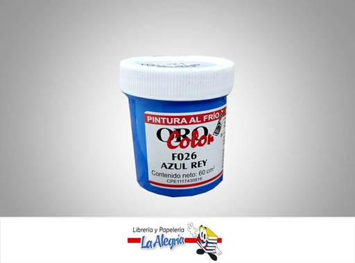 [7590015000575] PINTURA AL FRIO 60CC F026 AZUL REY MARCA ORO COLOR