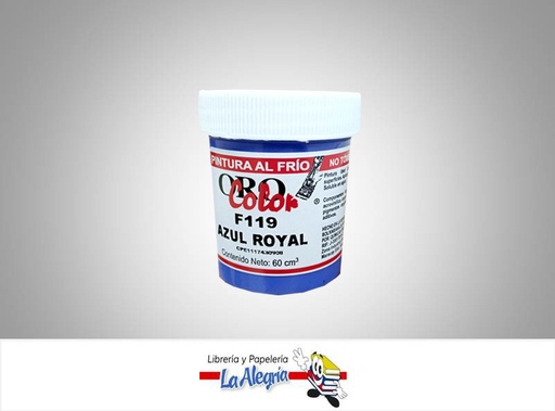 [7590015001350] PINTURA AL FRIO 60CC F119 AZUL ROYAL MARCA ORO COLOR   