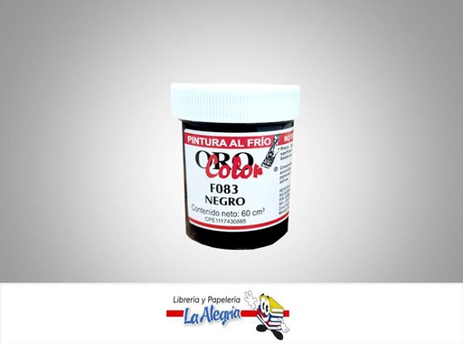 [7590015001145] PINTURA AL FRIO 60CC F083 NEGRO MARCA ORO COLOR