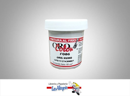 [7590015001176] PINTURA AL FRIO 60CC F086 GRIS HUMO MARCA ORO COLOR   