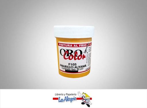 [7590015001299] PINTURA AL FRIO 60CC F105 AMARILLO AUYAMA MARCA ORO COLOR