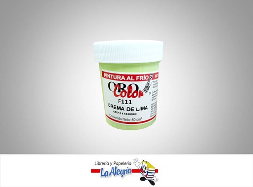 [7590015001442] PINTURA AL FRIO 60CC F111 CREMA DE LIMA MARCA ORO COLOR   