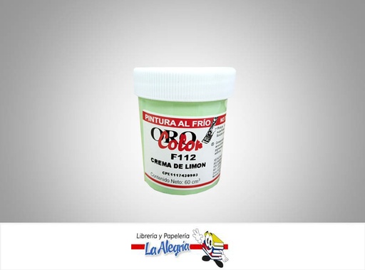[7590015001459] PINTURA AL FRIO 60CC F112 CREMA DE LIMON MARCA ORO COLOR   