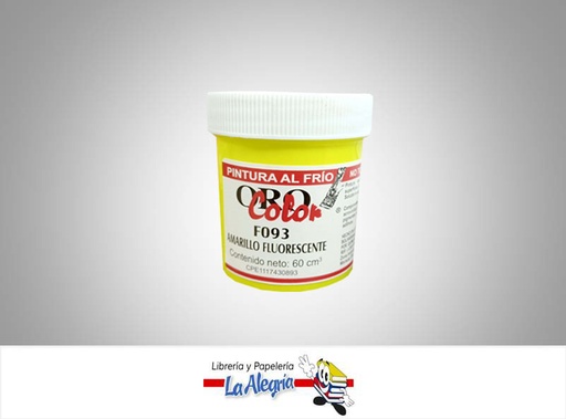[7590015001510] PINTURA AL FRIO 60CC F093 AMARILLO FLUORECENTE MARCA ORO COLOR